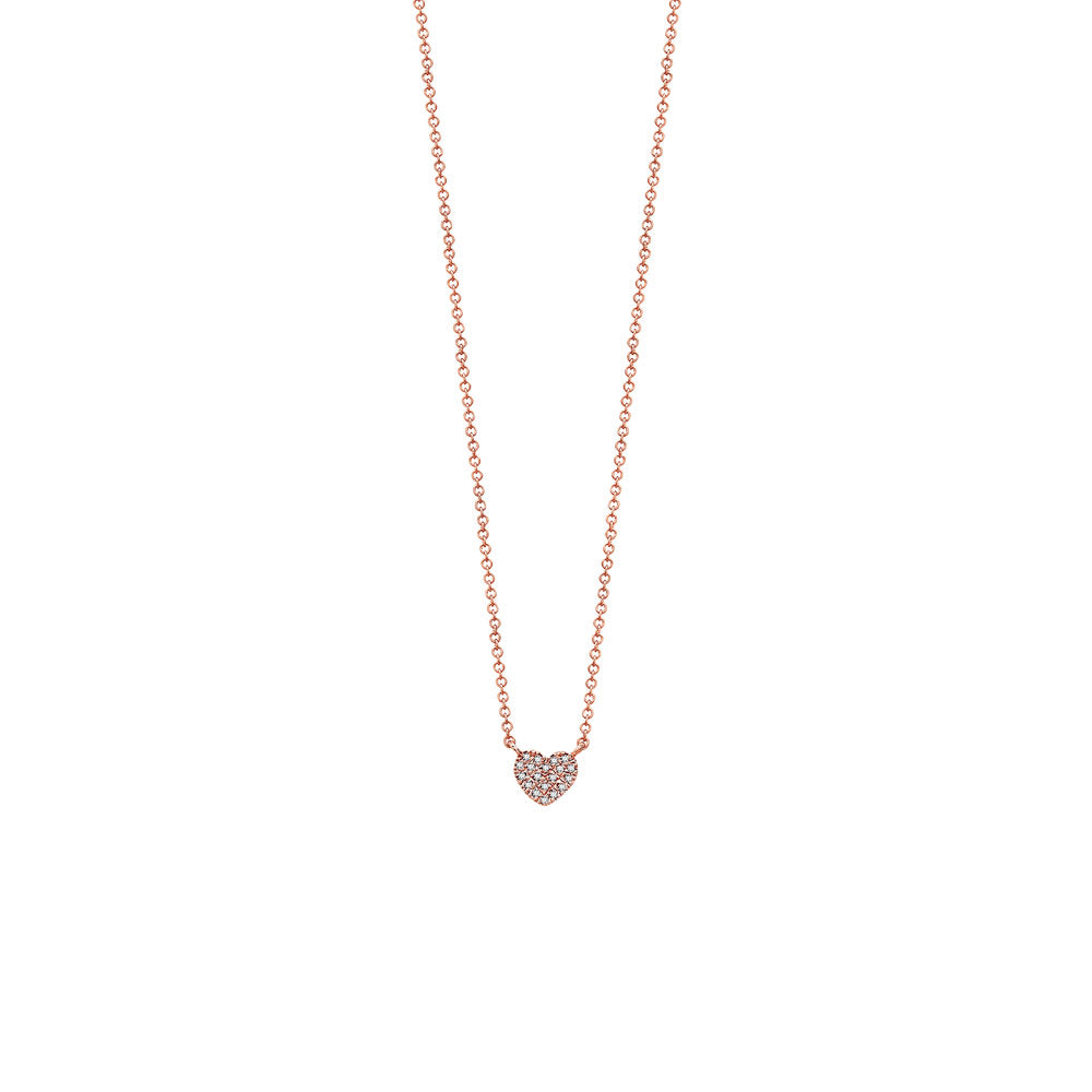 14 Karat Rosé Gold Diamond Heart Necklace