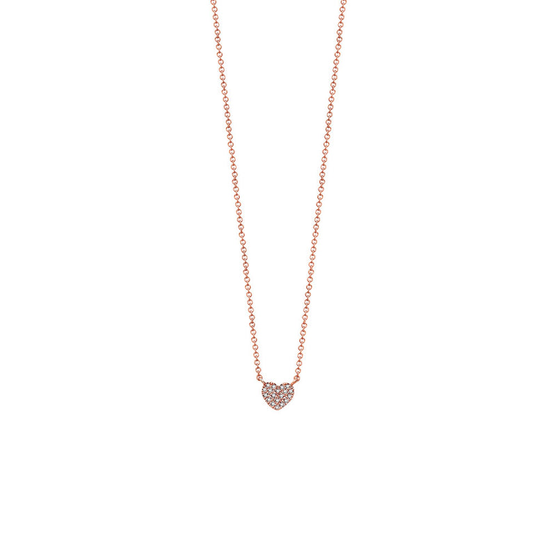 14 Karat Rosé Gold Diamond Heart Necklace
