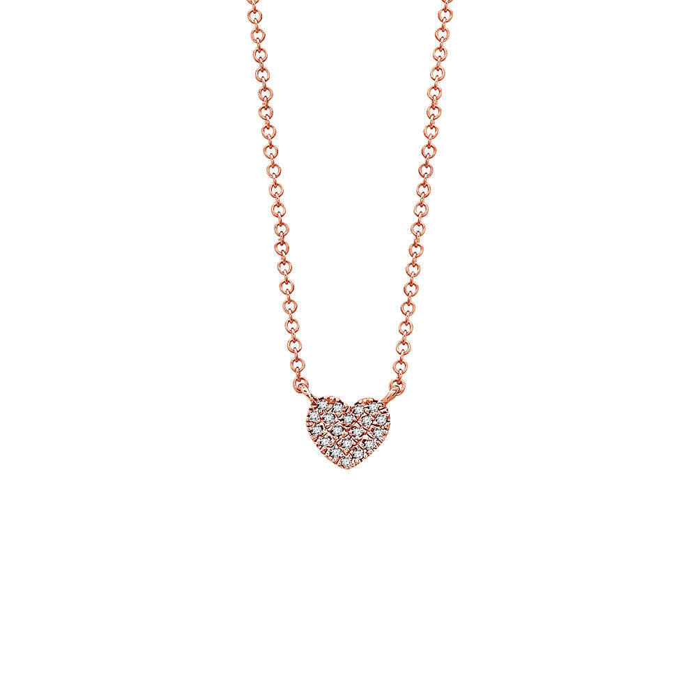 14 Karat Rosé Gold Diamond Heart Necklace