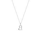 14 Karat White Gold open heart Diamond pendant