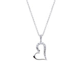 14 Karat White Gold open heart Diamond pendant