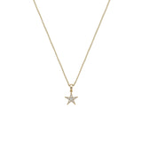 14 Karat Yellow Gold Mini Star Diamond Pendant