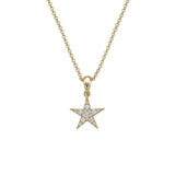 14 Karat Yellow Gold Mini Star Diamond Pendant