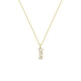 14 Karat Yellow Gold Diamond Love Pendant