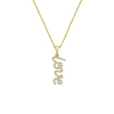14 Karat Yellow Gold Diamond Love Pendant