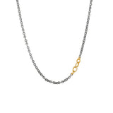 Sterling Silver with Black Rhodium and 14 Karat Yellow Gold ARABELLA chain with Diamond links