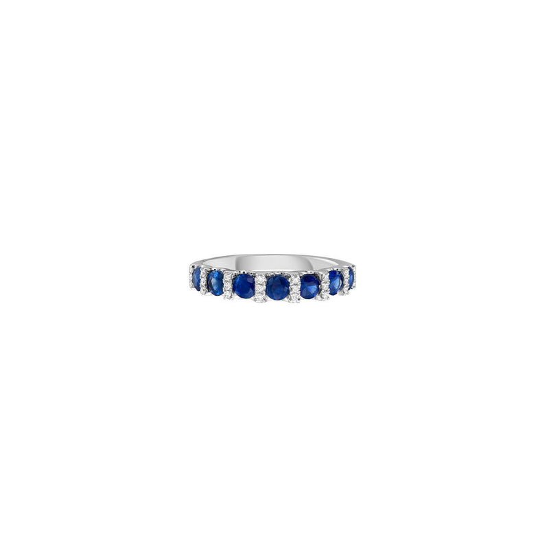18 Karat White Gold Ring with Sapphires and Diamonds