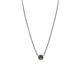 Sterling Silver ADIN disc necklace with Black Rhodium and single diamond