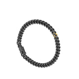 Titanium and 14 karat yellow gold Curb Bracelet with Black Diamond