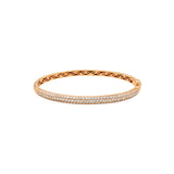 18 Karat Rosé Gold Diamond Hinged Bangle