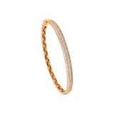 18 Karat Rosé Gold Diamond Hinged Bangle