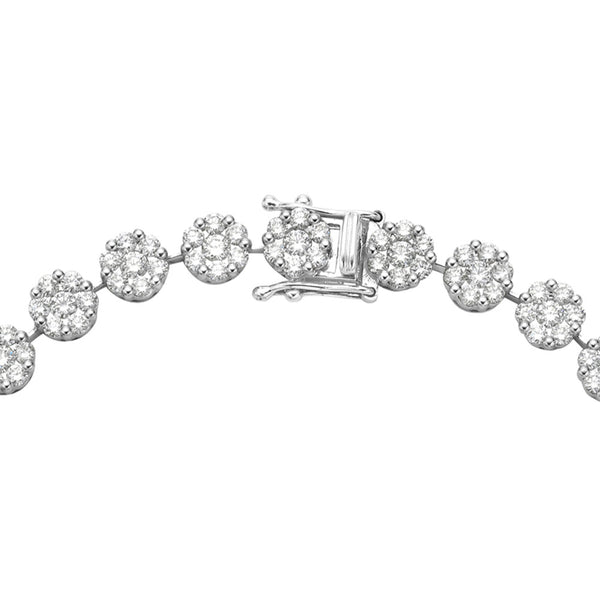18 Karat White Gold Tennis Bracelet with Diamond stations