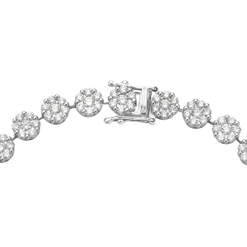 18 Karat White Gold Tennis Bracelet with Diamond stations