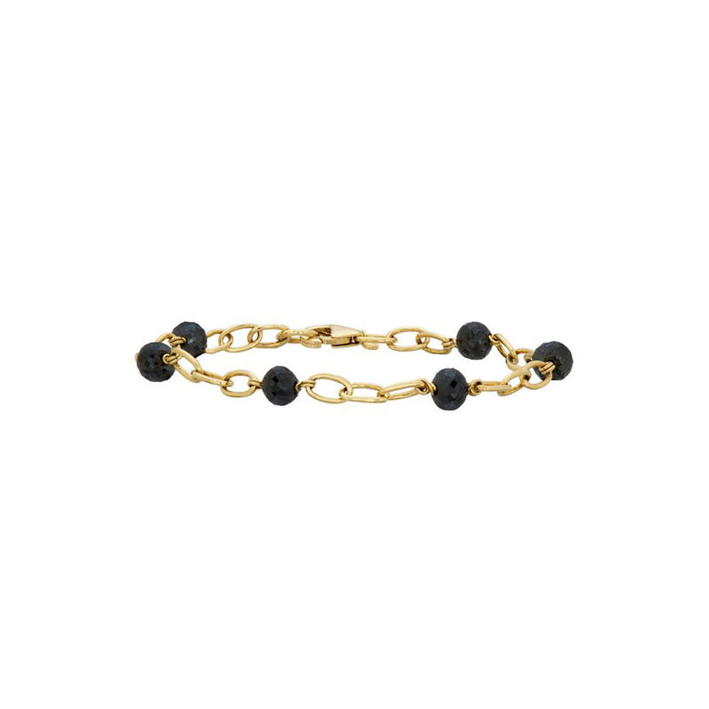 18 Karat Yellow Gold Disco Black Diamond Bracelet
