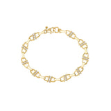18 Karat Yellow Gold Blair Link Bracelet with Diamonds