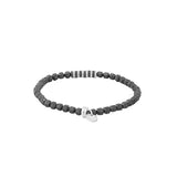 Sterling Silver Mens Bracelet with Hematite Beads