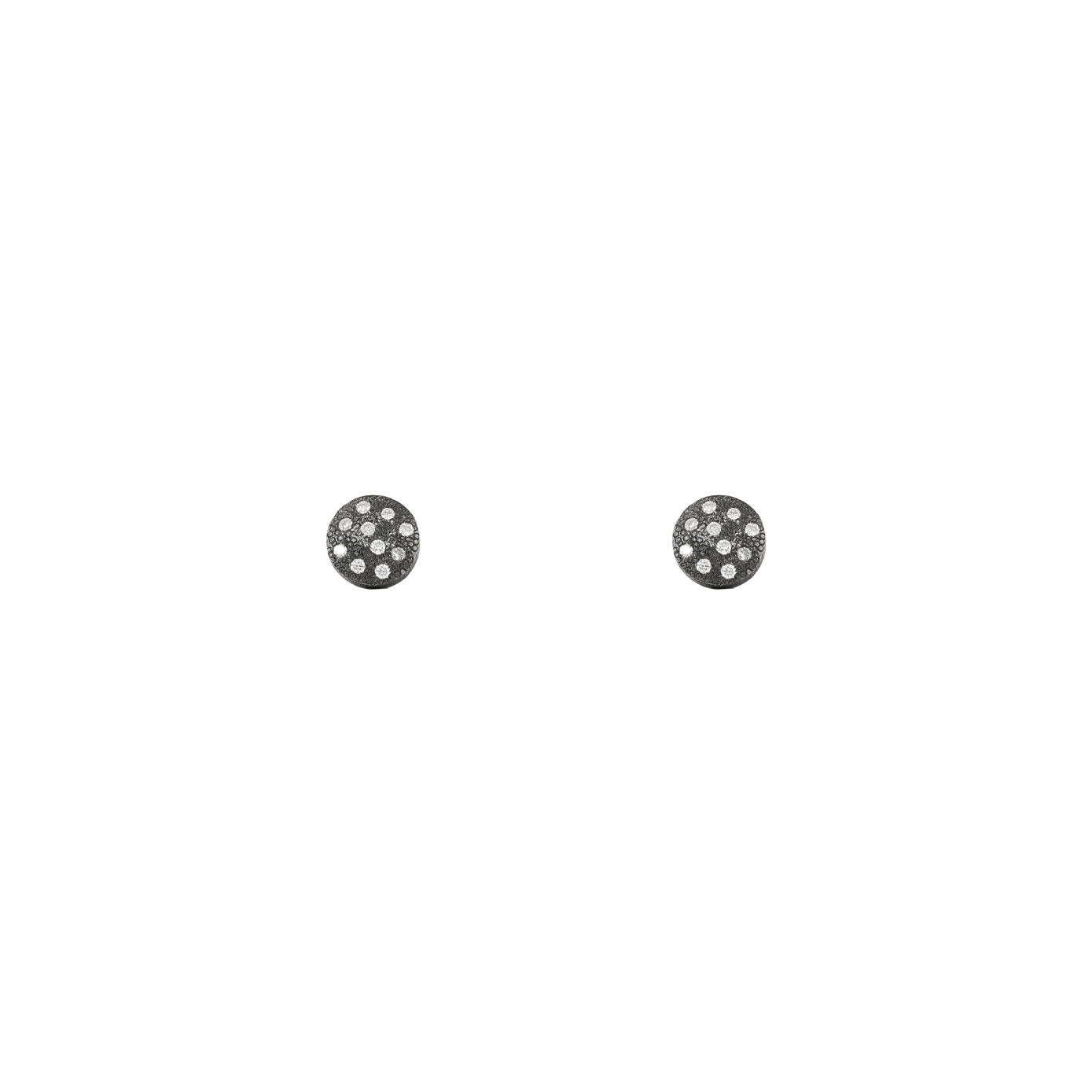 Sterling silver black rhodium CARROLL stud earrings with diamonds
