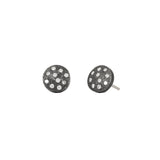 Sterling silver black rhodium CARROLL stud earrings with diamonds