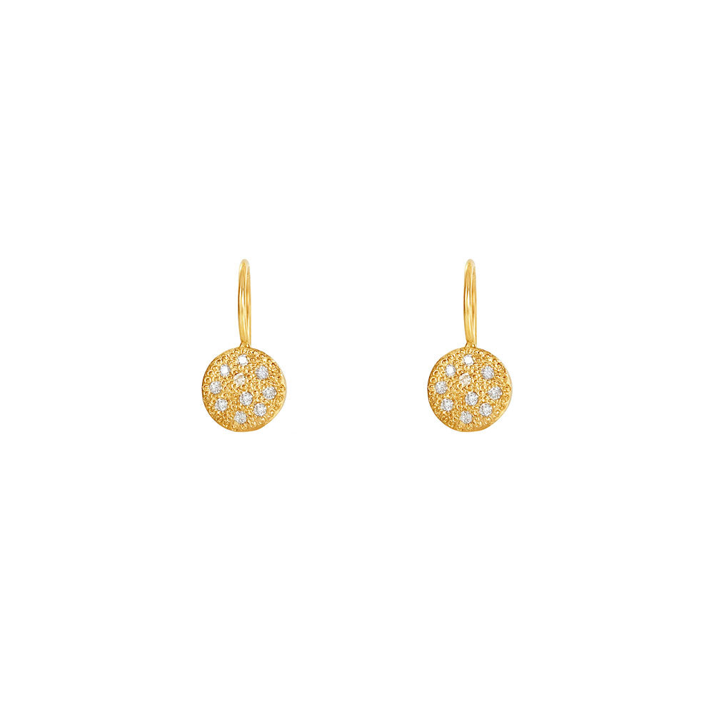 14 Karat Yellow Gold CAROLL drop earrings with diamonds