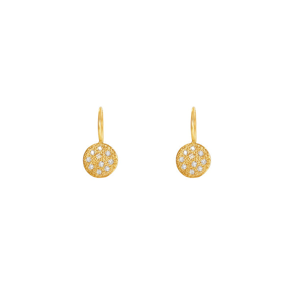 14 Karat Yellow Gold CAROLL drop earrings with diamonds