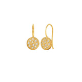 14 Karat Yellow Gold CAROLL drop earrings with diamonds