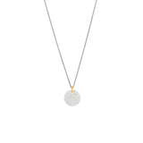 Sterling silver round CASSI 20mm disc pendant with scattered white Diamonds