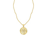 18 Karat Yellow Gold Chaos diamond Medallion Charm Necklace