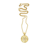 18 Karat Yellow Gold Chaos diamond Medallion Charm Necklace