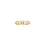 18 Karat Yellow Gold Domed Stacking Ring with scattered Diamonds