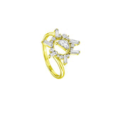 8 Karat Yellow Gold Small Open Circle with various shape diamonds