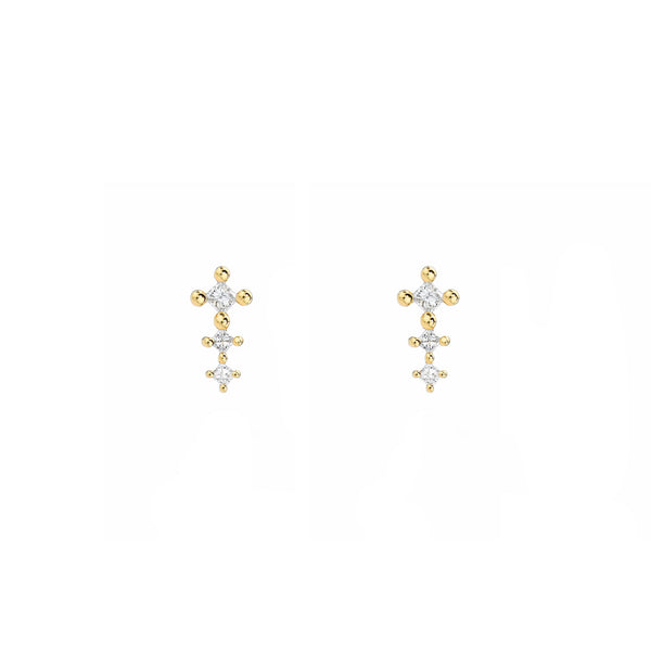 18 Karat Yellow Gold Diamond Studs
