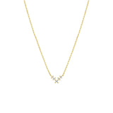 18 Karat Yellow Gold Petite Stepped Necklace with diamonds