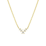 18 Karat Yellow Gold Petite Stepped Necklace with diamonds