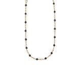 18 Karat Yellow Gold Disco Necklace with Black Diamonds