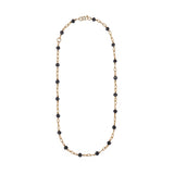 18 Karat Yellow Gold Disco Necklace with Black Diamonds