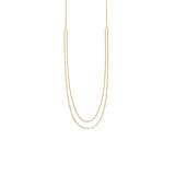 18 Karat Yellow Gold Cien double strand Necklace with Rose Cut Diamonds