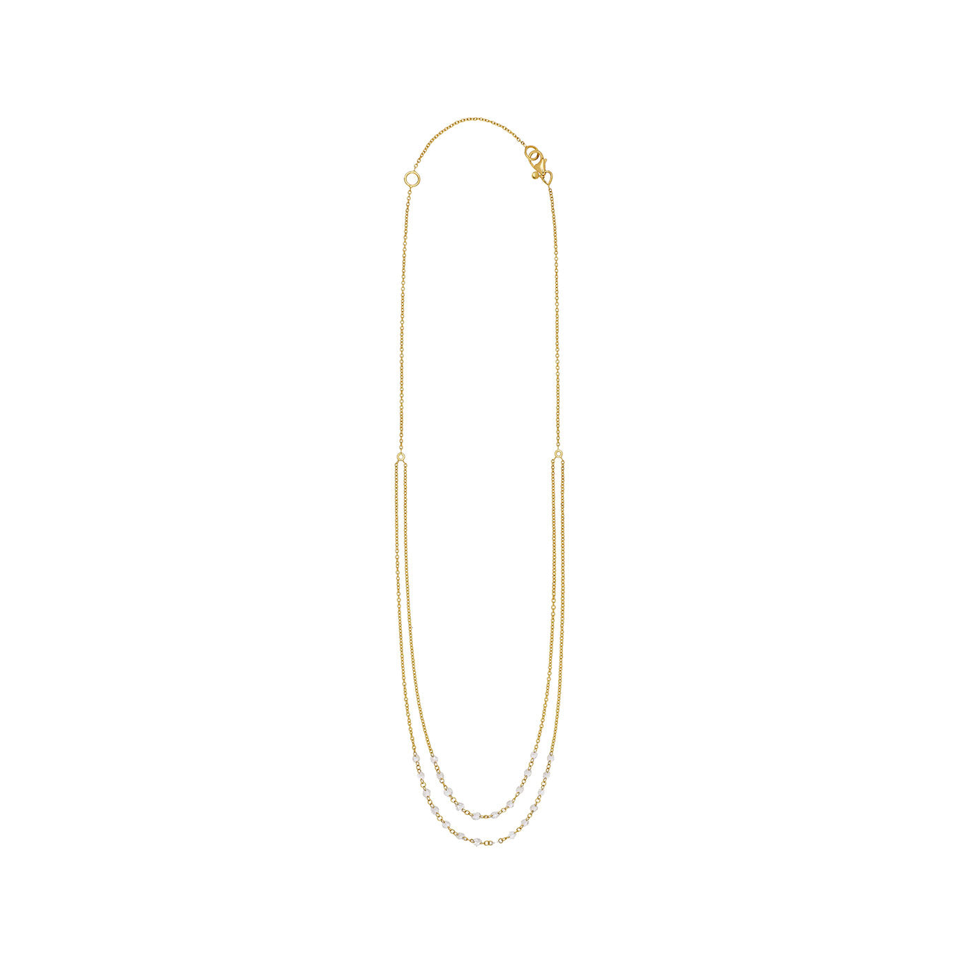 18 Karat Yellow Gold Cien double strand Necklace with Rose Cut Diamonds