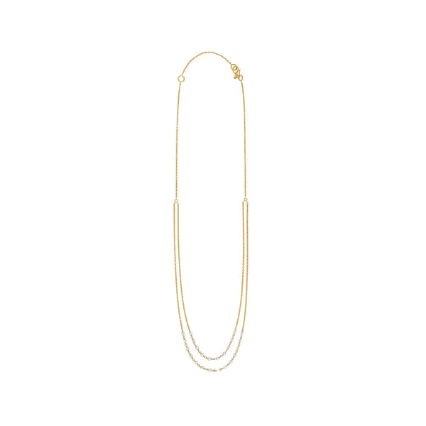 18 Karat Yellow Gold Cien double strand Necklace with Rose Cut Diamonds