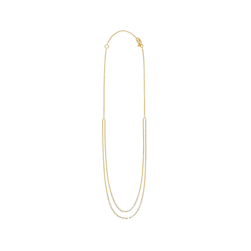 18 Karat Yellow Gold Cien double strand Necklace with Rose Cut Diamonds