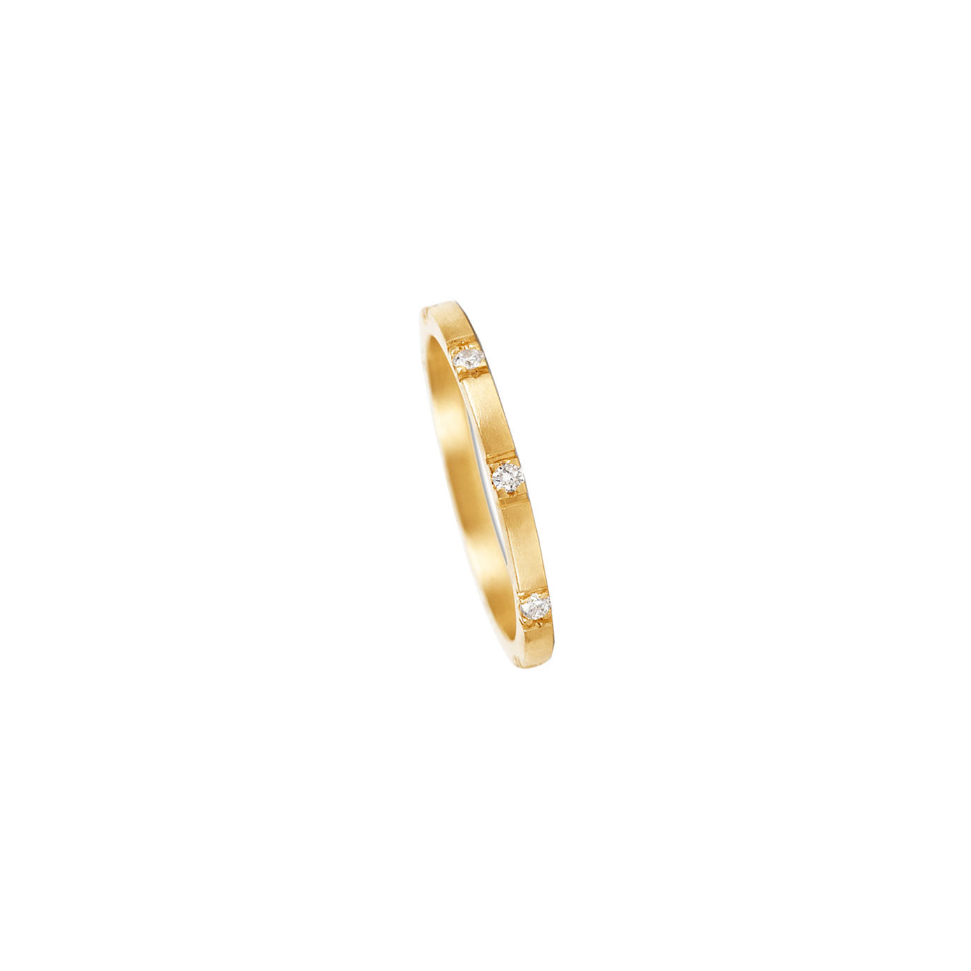 14 karat yellow gold CICADA diamond band
