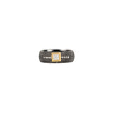 Sterling Silver Black Rhodium CLIVE ring with 14 Karat Yellow Gold and Princess Cut Diamond