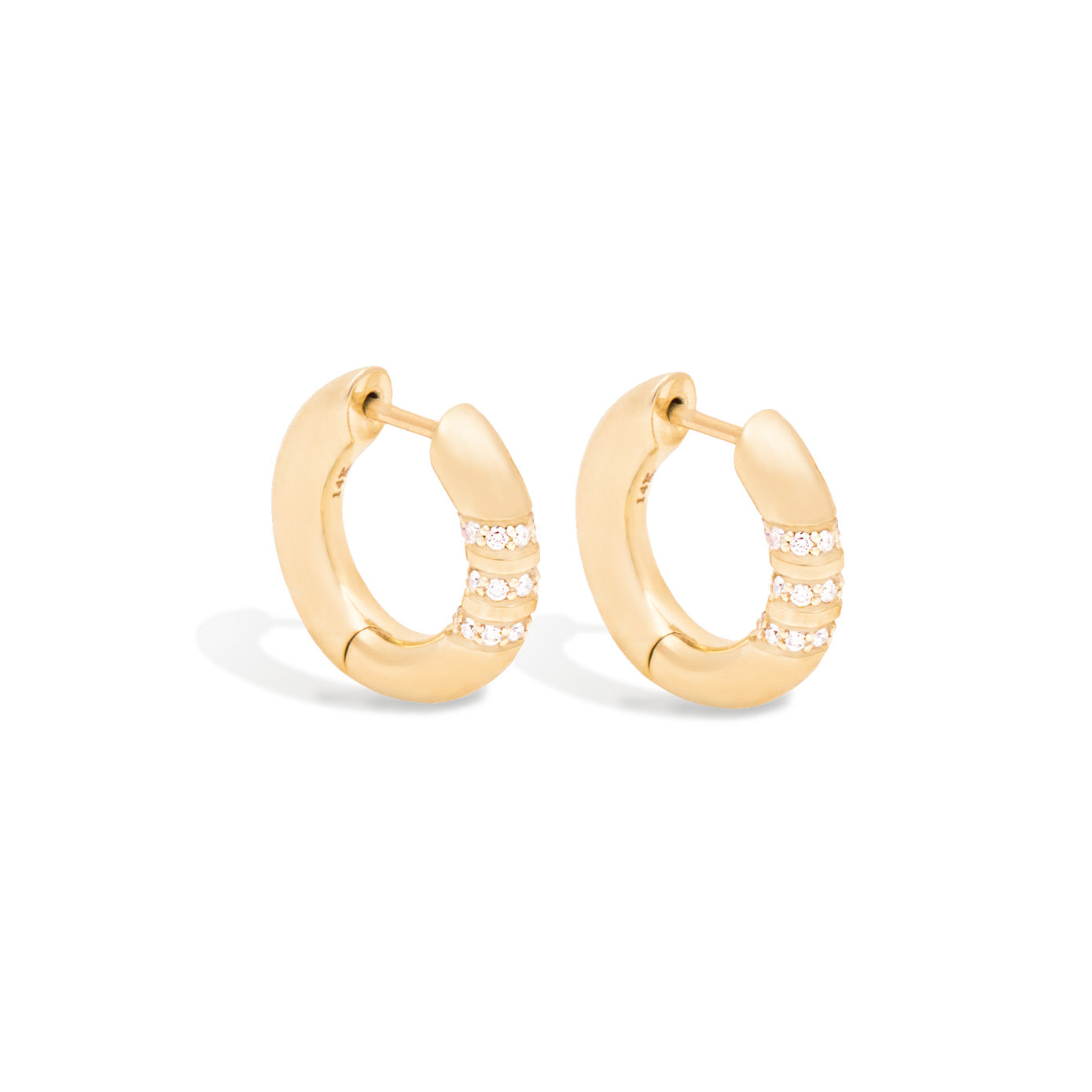 14 Karat Yellow Gold The Crew Huggy with Diamonds