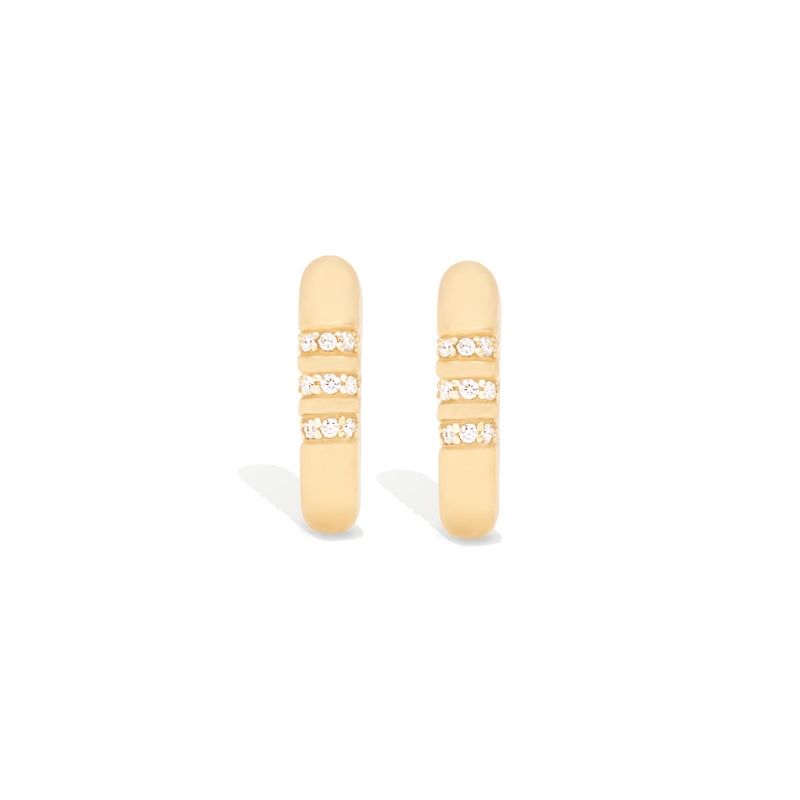 14 Karat Yellow Gold The Crew Huggy with Diamonds