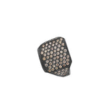 Sterling Silver CAMILA Signet Ring with Black Rhodium and Champagne Diamonds