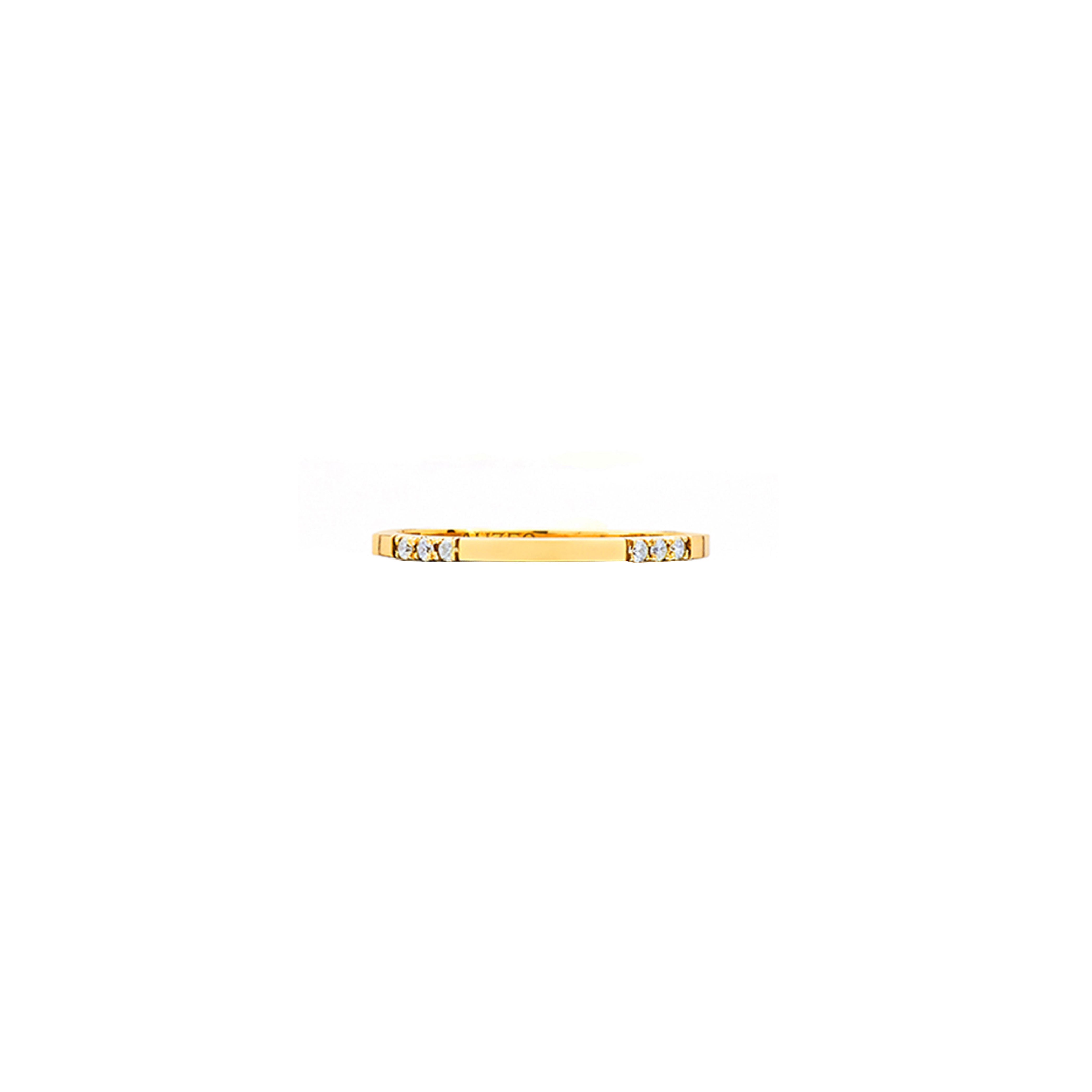 18 Karat Yellow Gold CARI Band with White Diamonds