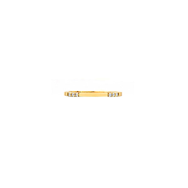18 Karat Yellow Gold CARI Band with White Diamonds