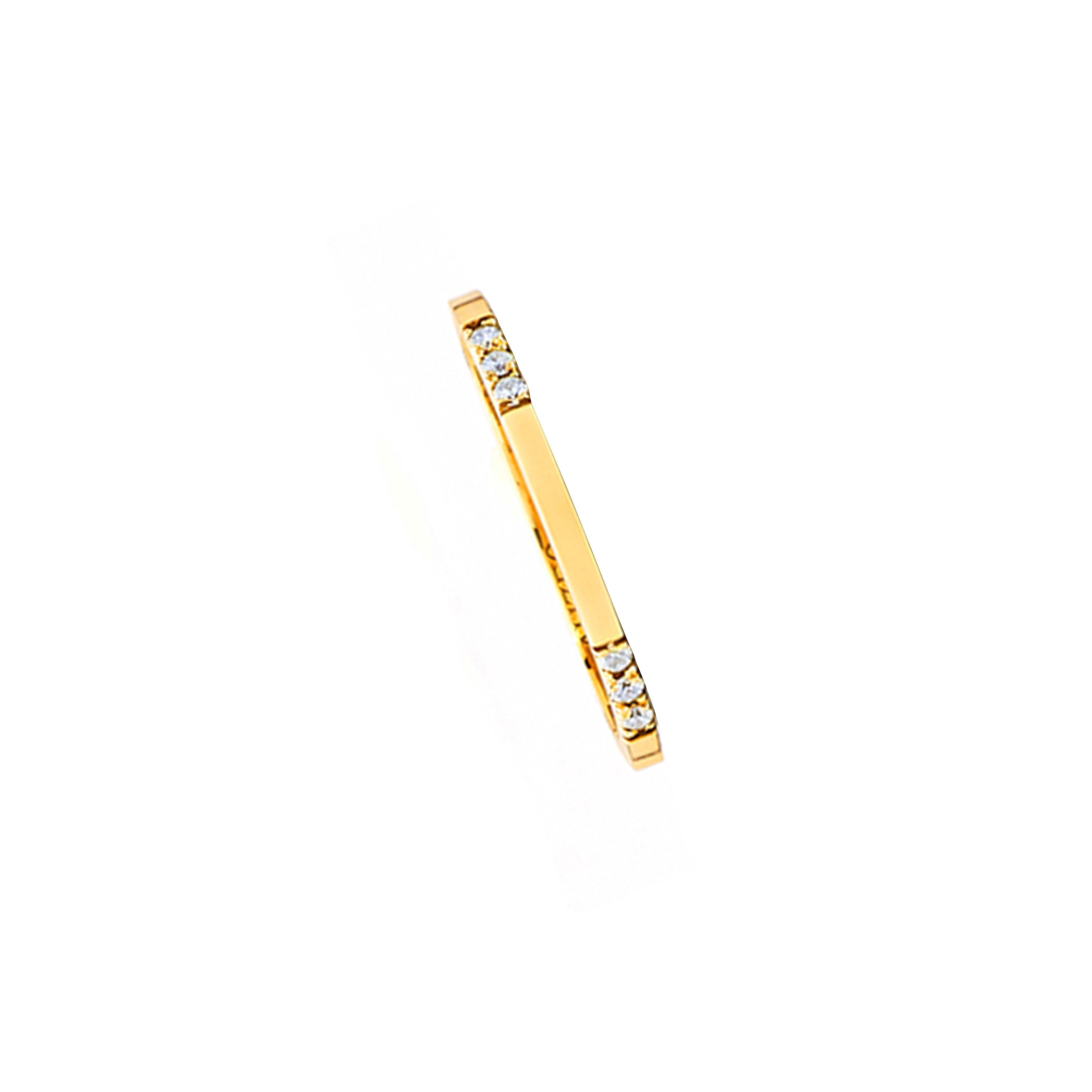 18 Karat Yellow Gold CARI Band with White Diamonds