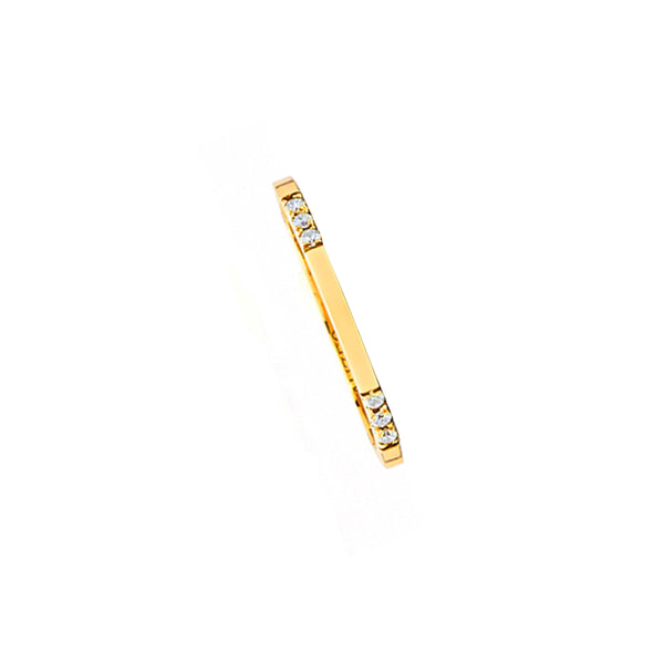 18 Karat Yellow Gold CARI Band with White Diamonds