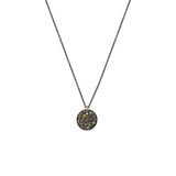 Sterling Silver Black Rhodium CLOVE champagne diamond pendant