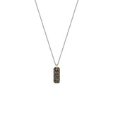 Sterling Silver Black Rhodium THEO Mini Bar Pendant with Champagne Diamonds